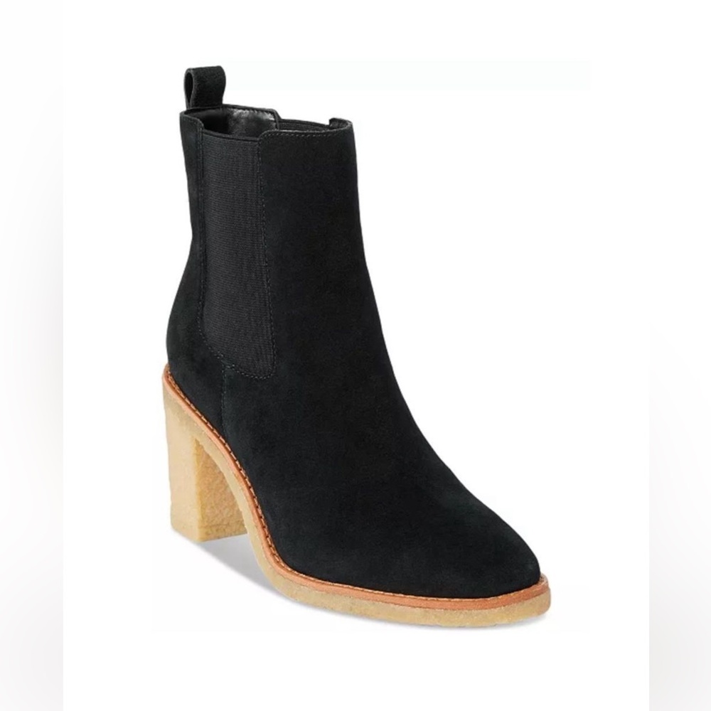 Ralph Lauren Marianna Chelsea black water resistant leather ankle booties NWOB